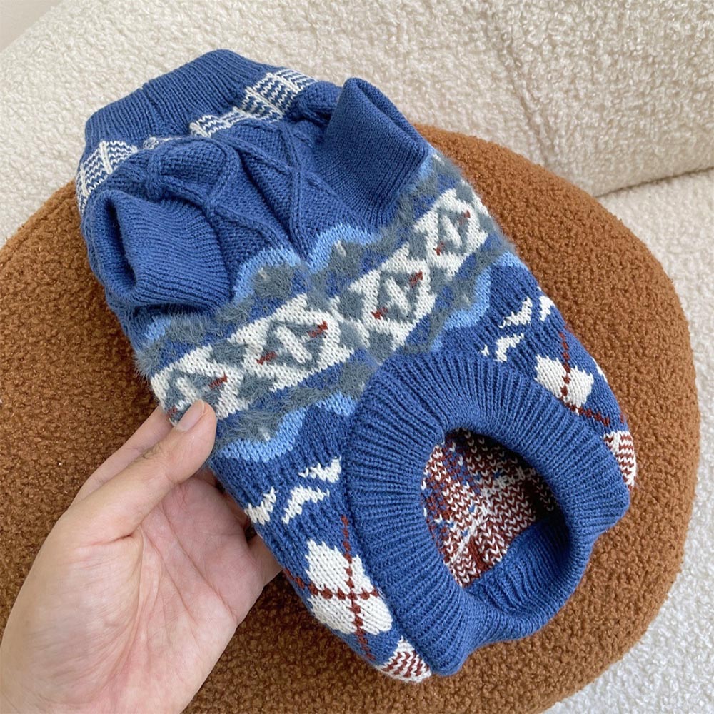 British Retro Argyle Fair Isle Sweater for Pet | NCS