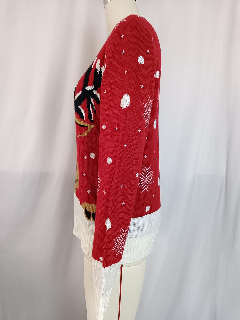 Women's Reindeer Jacquard Christmas Casual Ugly Sweater | NCS