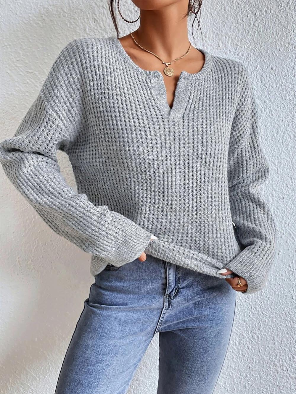 Casual Loose Long Sleeve Knit Sweater | NCS