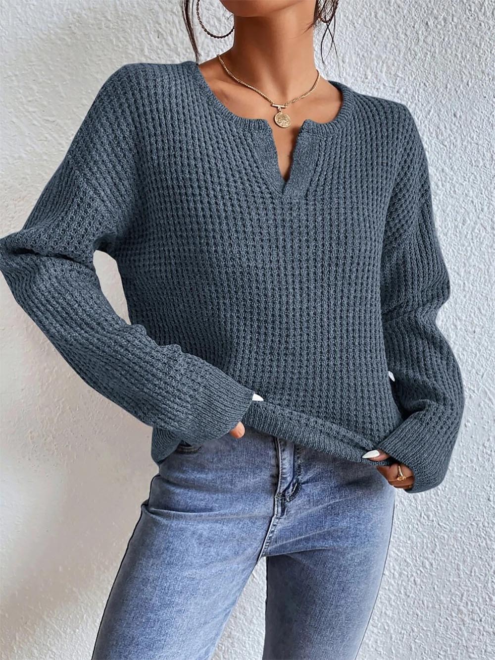 Casual Loose Long Sleeve Knit Sweater | NCS