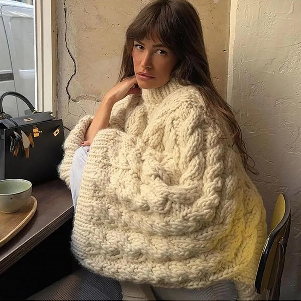 Cozy Bell Sleeve Cable Knit Sweater | NCS