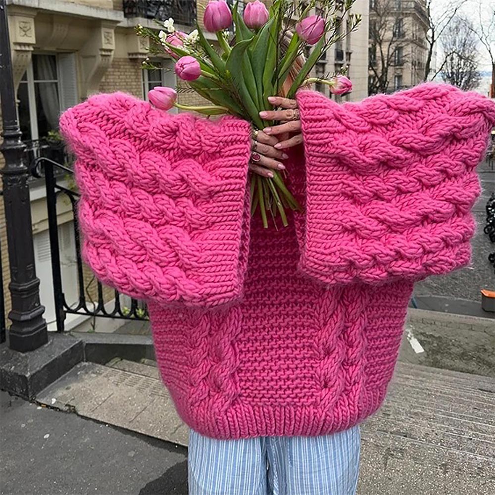 Cozy Bell Sleeve Cable Knit Sweater | NCS