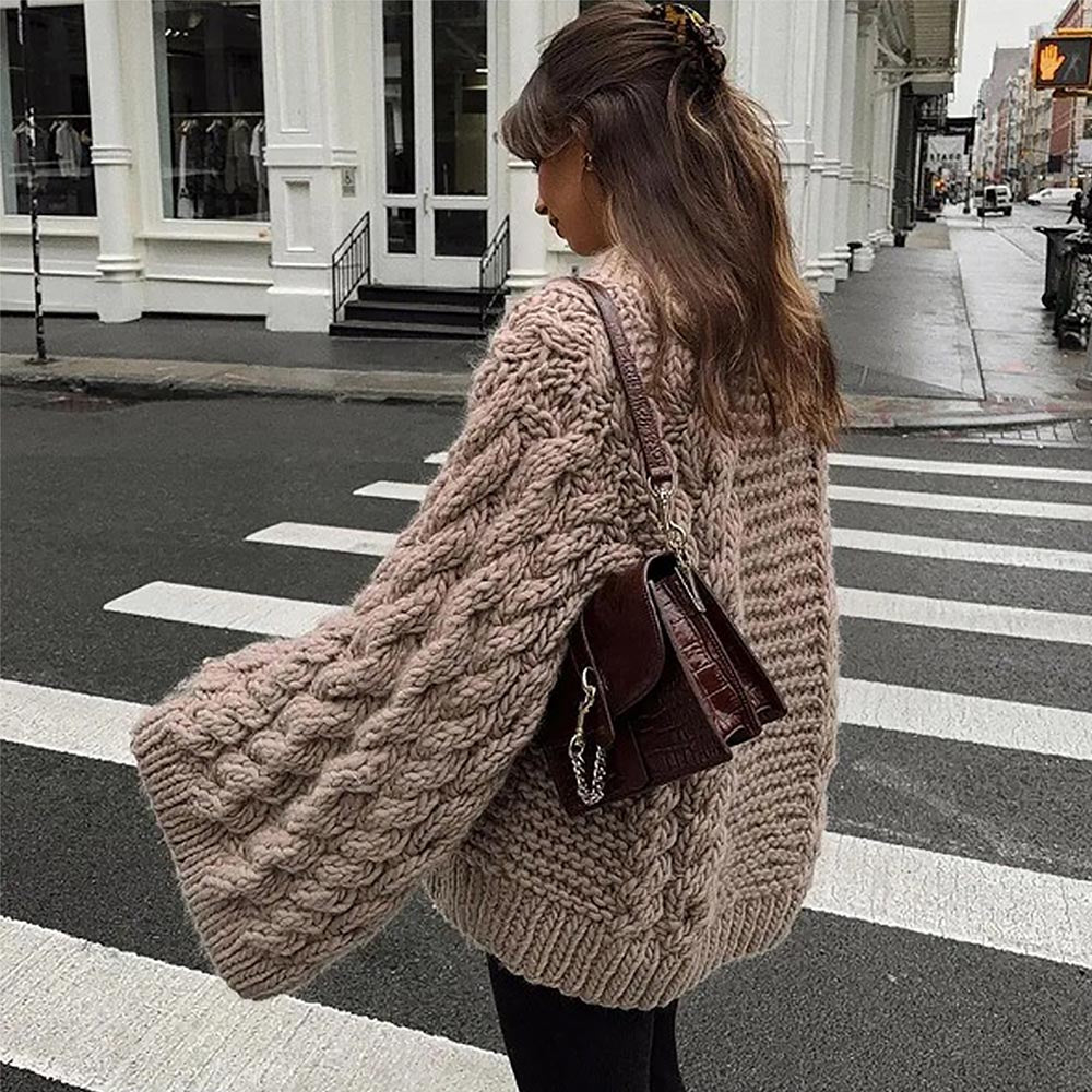 Cozy Bell Sleeve Cable Knit Sweater | NCS