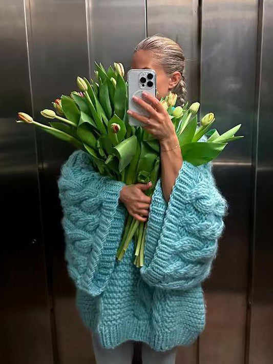 Cozy Bell Sleeve Cable Knit Sweater | NCS