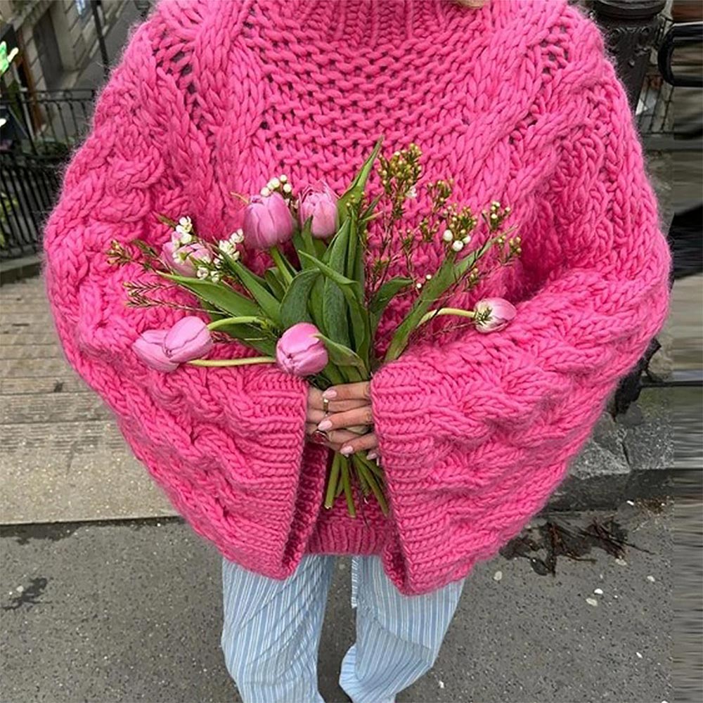 Cozy Bell Sleeve Cable Knit Sweater | NCS