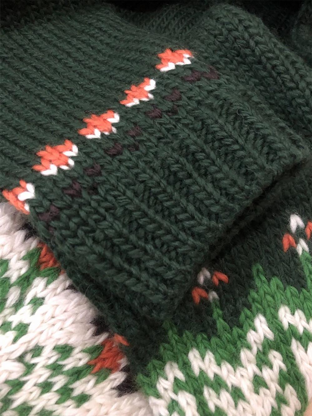 Handcrafted Fox Pattern Fair Isle Women’s Cardigan | 100% Wool Button-Up | NCS