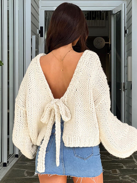 Holiday Red Tie Up Knit Reversible Cardigan | NCS