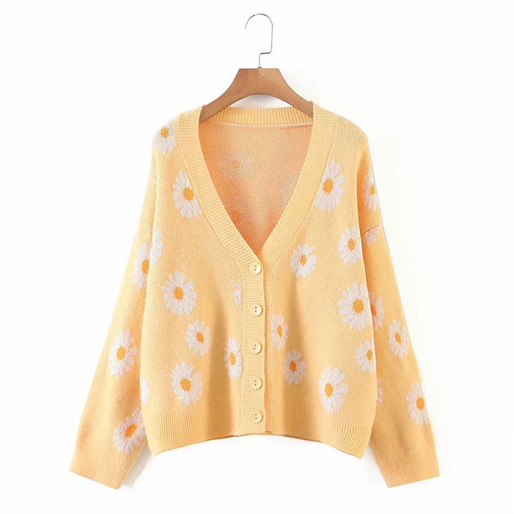 Daisy Embroidered Cardigan Sweater NCS