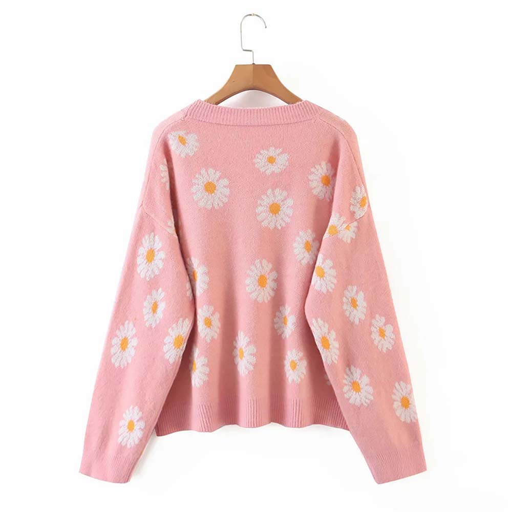 Daisy Embroidered Cardigan Sweater NCS