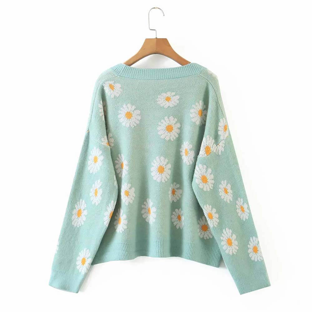 Daisy Embroidered Cardigan Sweater NCS