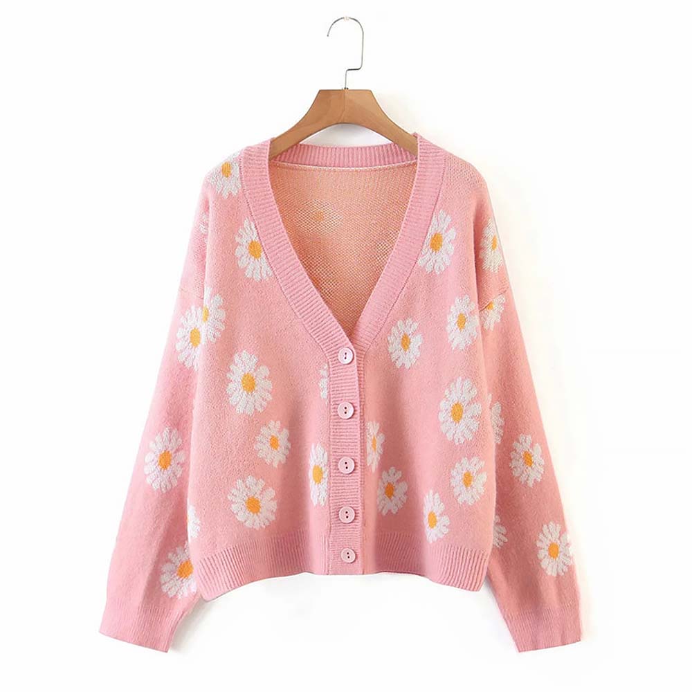 Daisy Embroidered Cardigan Sweater NCS