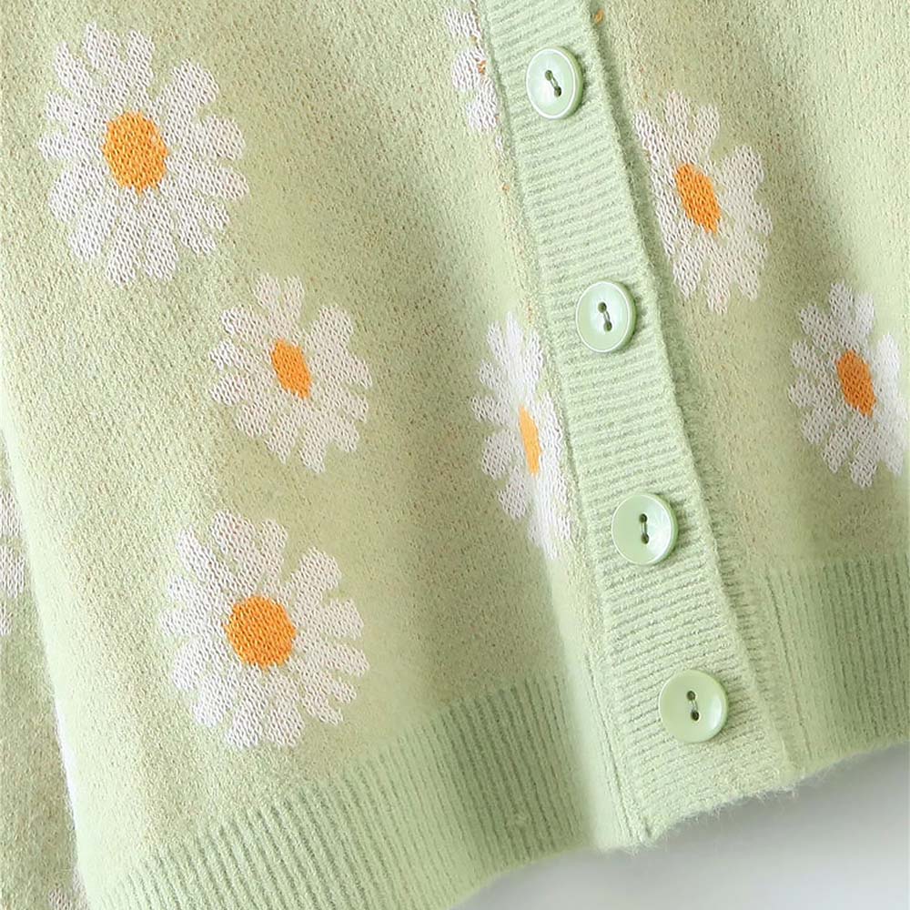 Daisy Embroidered Cardigan Sweater NCS