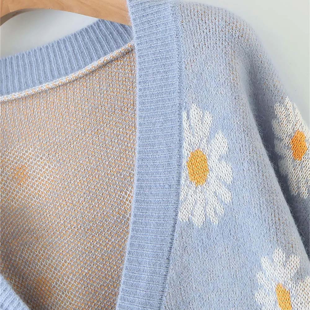 Daisy Embroidered Cardigan Sweater NCS