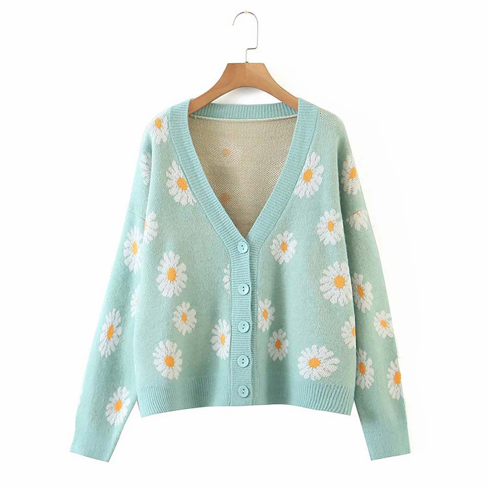 Daisy Embroidered Cardigan Sweater NCS