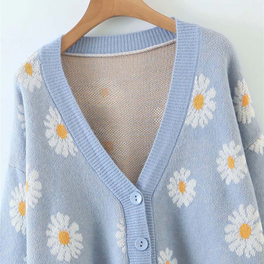 Daisy Embroidered Cardigan Sweater NCS