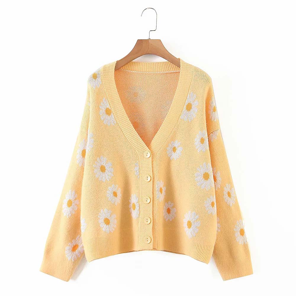 Daisy Embroidered Cardigan Sweater NCS