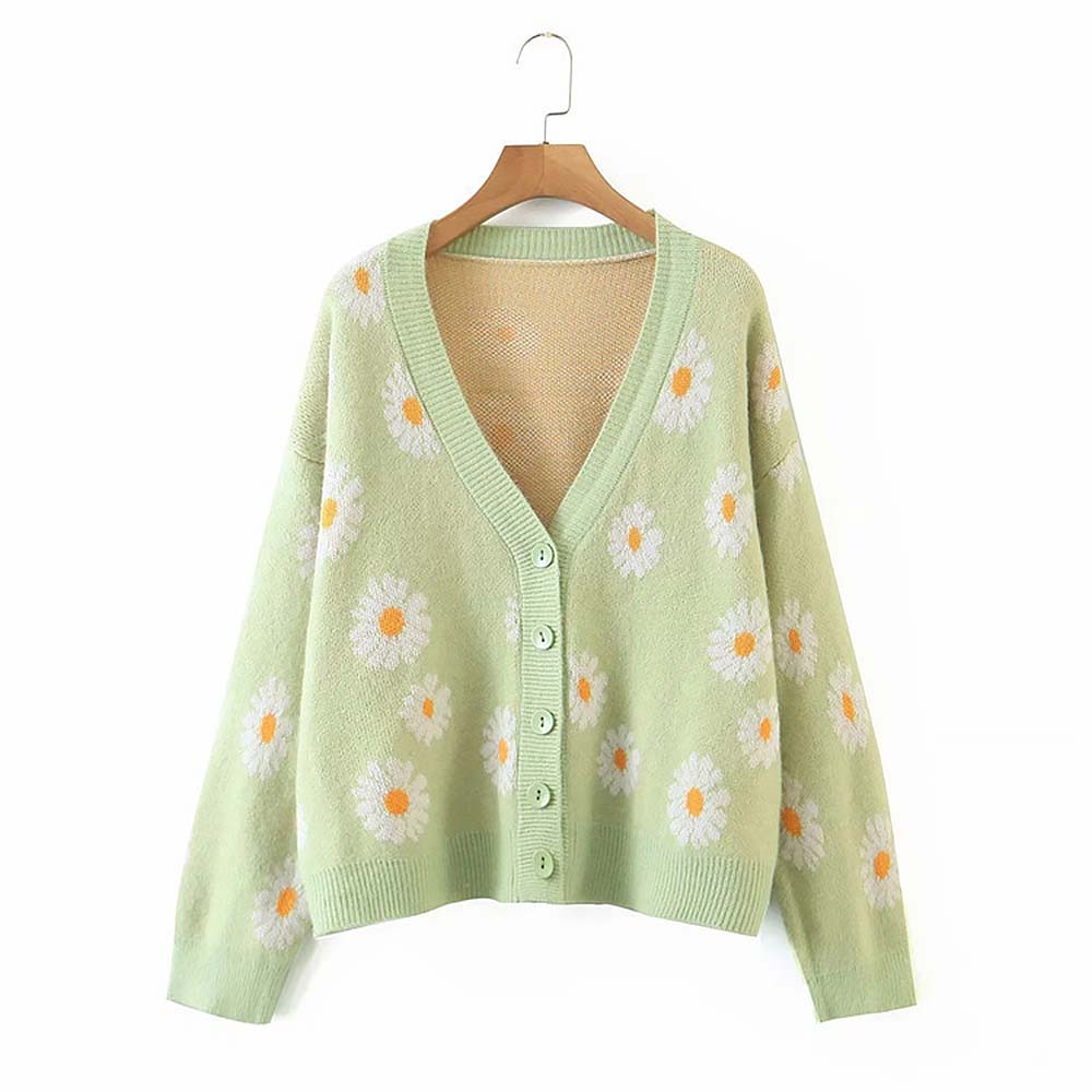 Daisy Embroidered Cardigan Sweater NCS