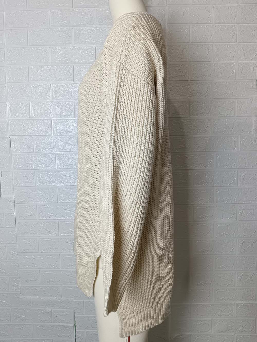Laid Back Mid-Length V Neck Knit Cardigan Outerwear | NCS