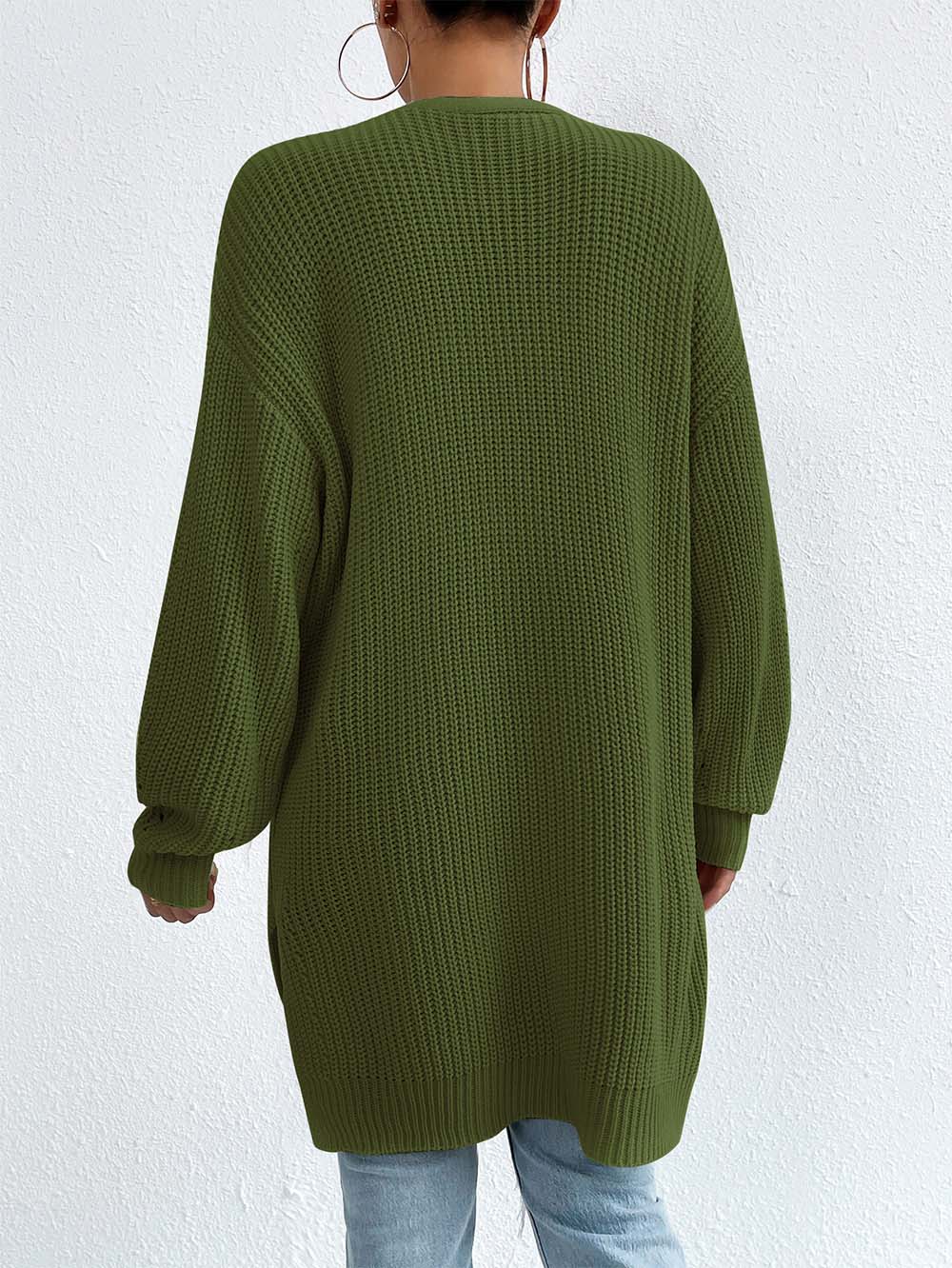 Laid Back Mid-Length V Neck Knit Cardigan Outerwear | NCS