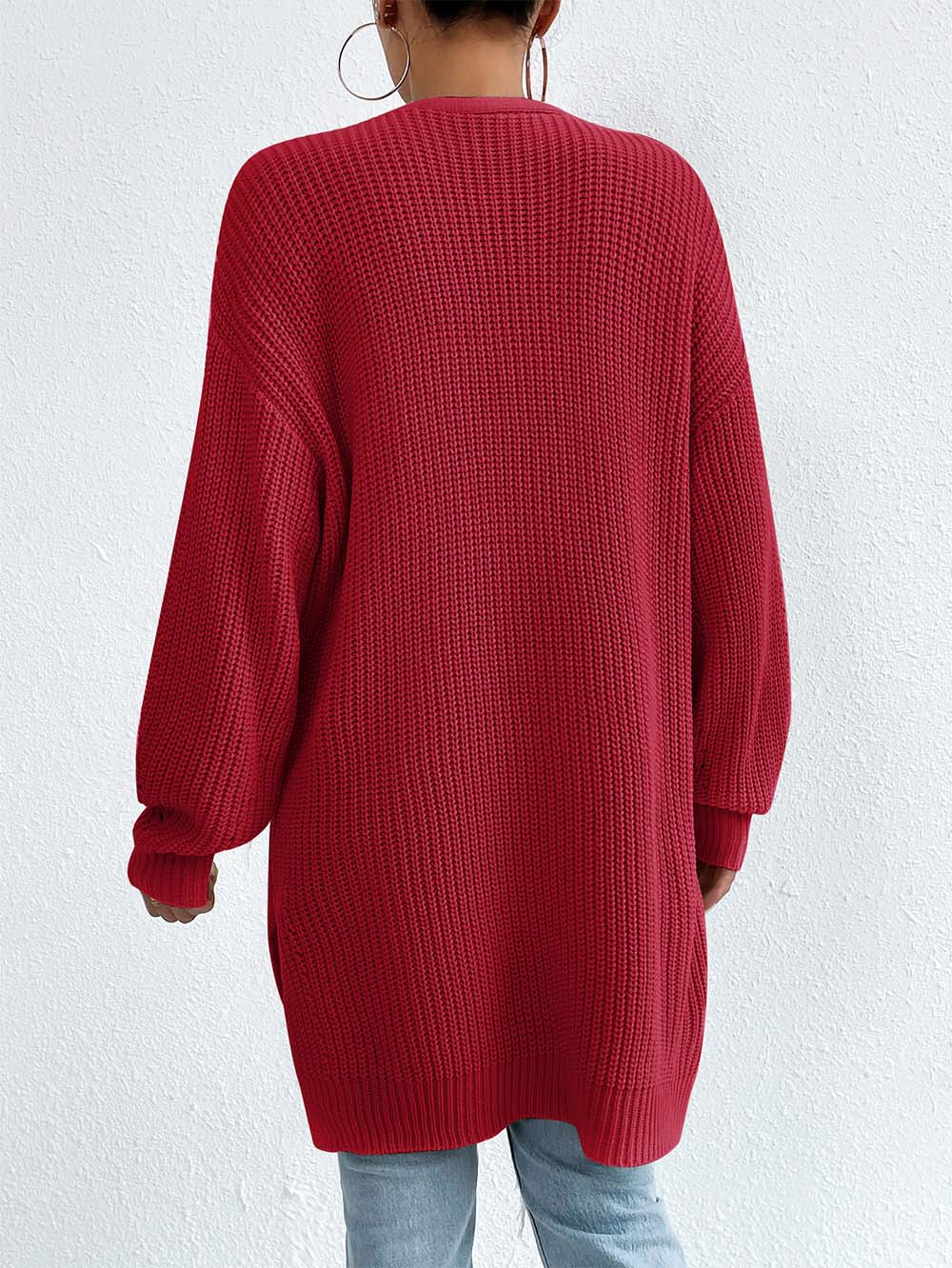 Laid Back Mid-Length V Neck Knit Cardigan Outerwear | NCS