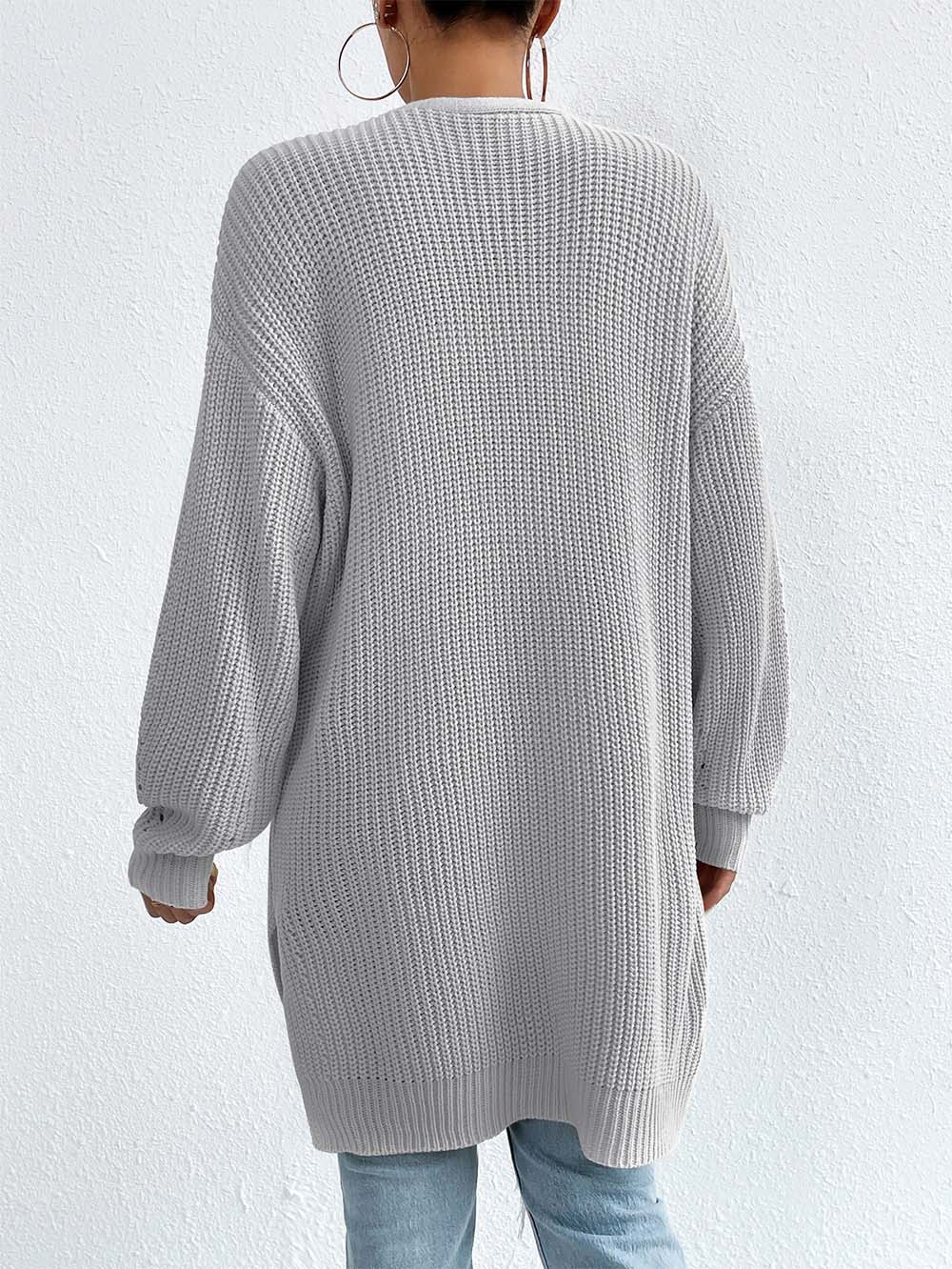 Laid Back Mid-Length V Neck Knit Cardigan Outerwear | NCS
