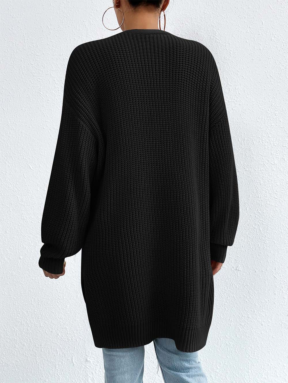 Laid Back Mid-Length V Neck Knit Cardigan Outerwear | NCS