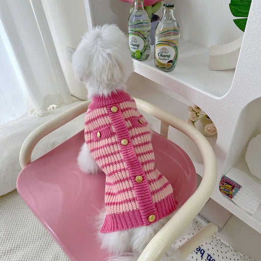 Pink Parisian Chic Knitted Pet Sweater | NCS