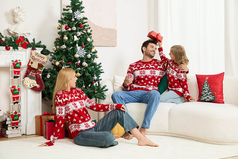 Snowflake Red Fair Isle Christmas Sweater | NCS