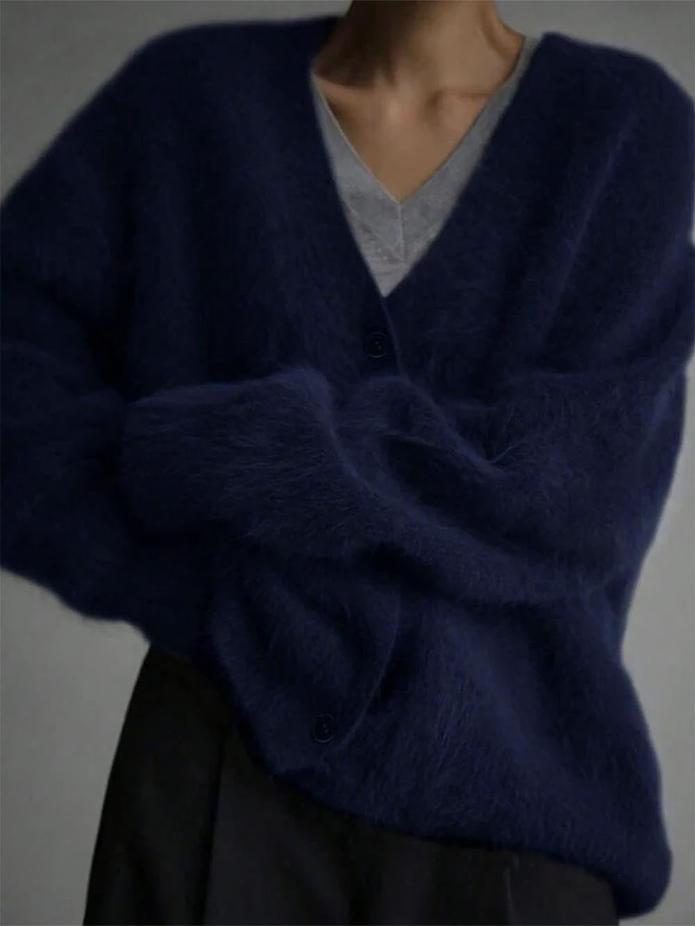 Women’s Faux Mink Relaxed Fit Oversized Cardigan Sweater | NCS