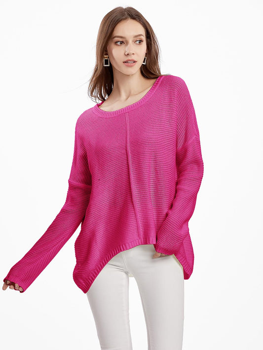 Women's Neon Color Female Slash Neck Fashion Knitted Shirts | NCS