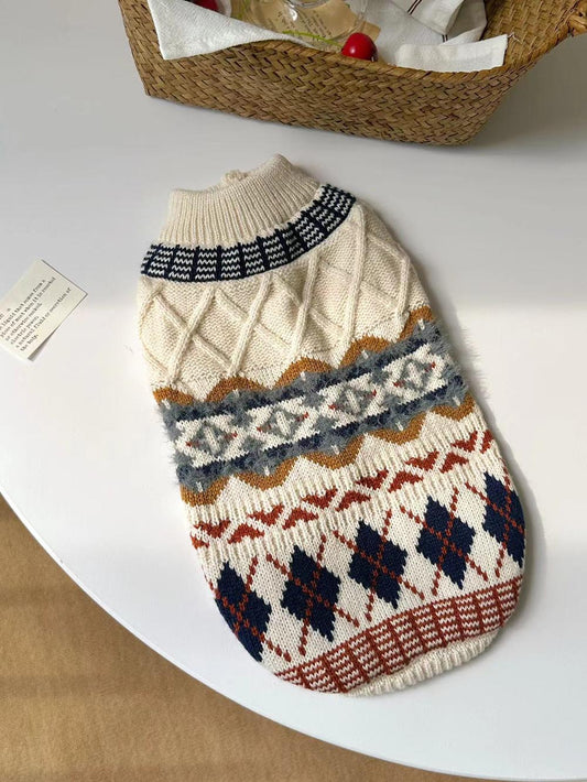 British Retro Argyle Fair Isle Sweater for Pet | NCS