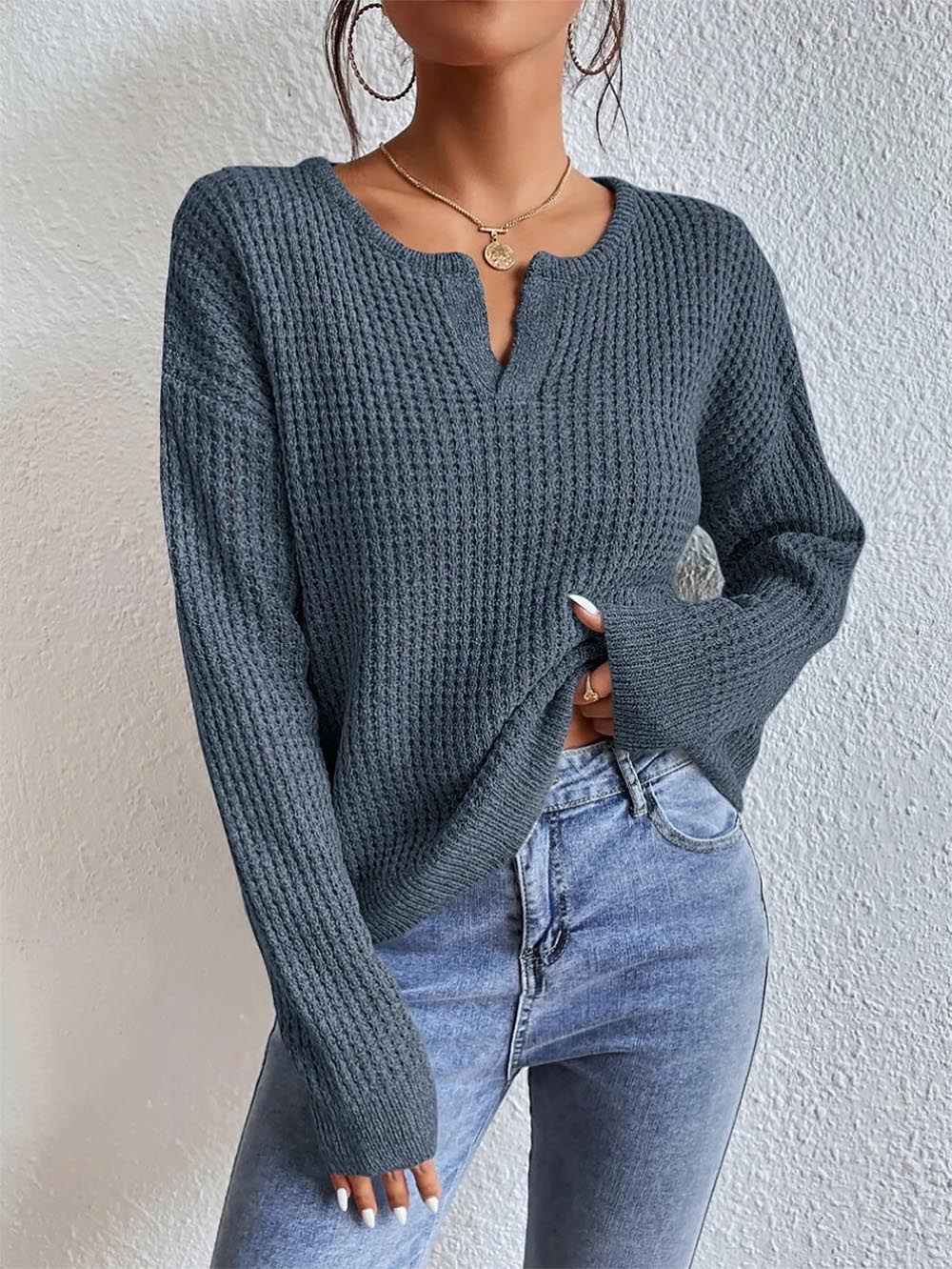 Casual  Loose  Long Sleeve Knit Sweater | NCS