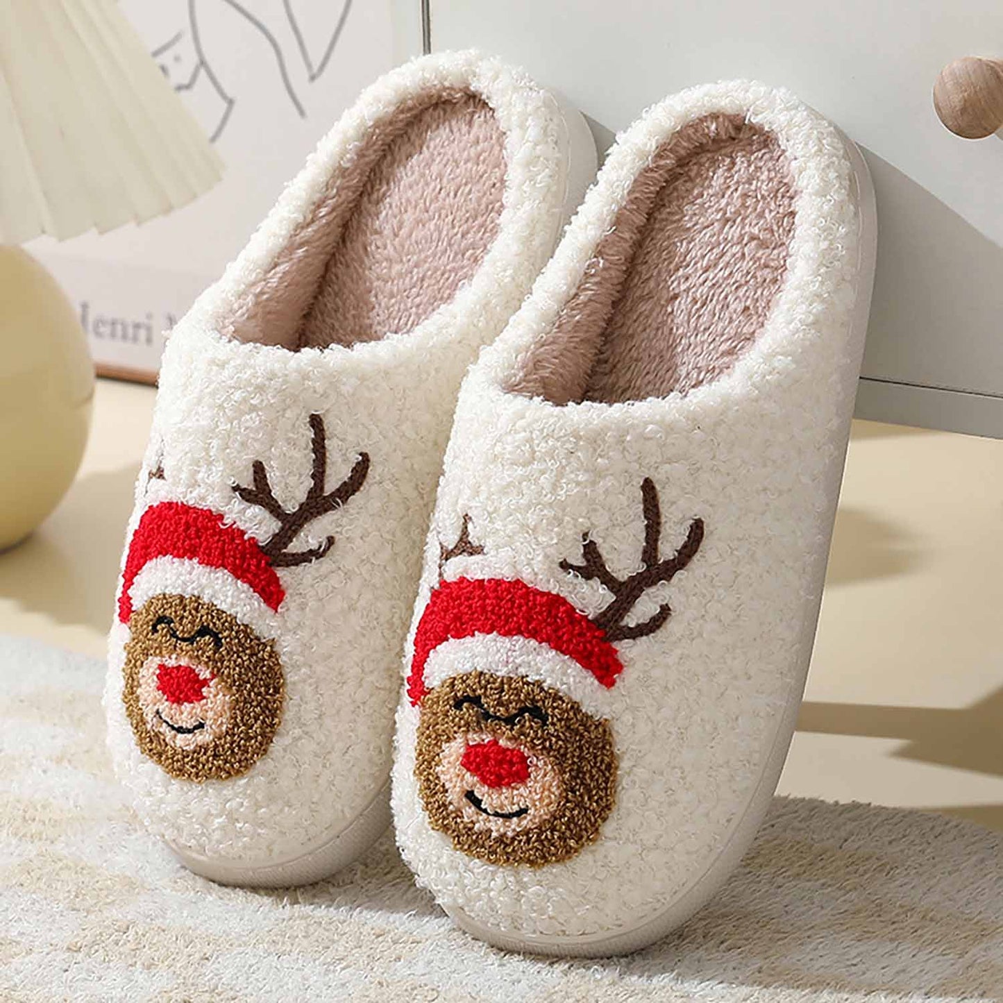 Christmas Cartoon Pattern Fuzzy Slippers | NCS