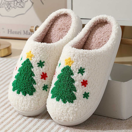 Christmas Cartoon Pattern Fuzzy Slippers | NCS