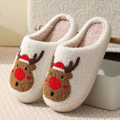 Christmas Cartoon Pattern Fuzzy Slippers | NCS