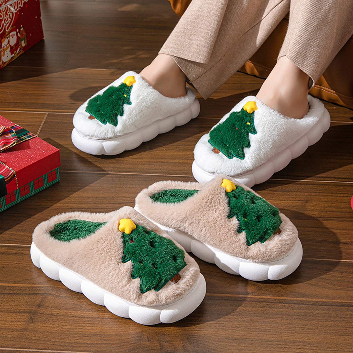 Christmas Tree Winter Non-Slip Indoor Slippers | NCS