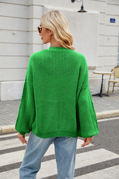 Colorful Loose Fit V-Neck Long Sleeve Cardigen Sweater | NCS