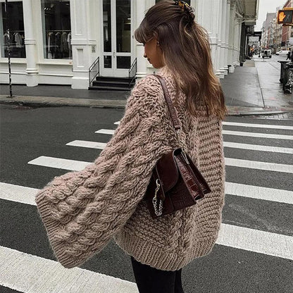 Cozy Bell Sleeve Cable Knit Sweater | NCS