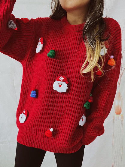 Cute 3D Santa Claus Christmas Knit Sweater | NCS