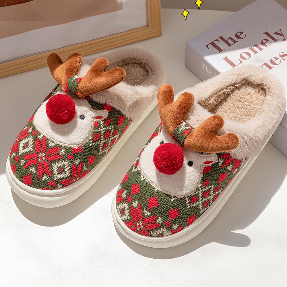 Cute Christmas Reindeer Winter Slippers | NCS