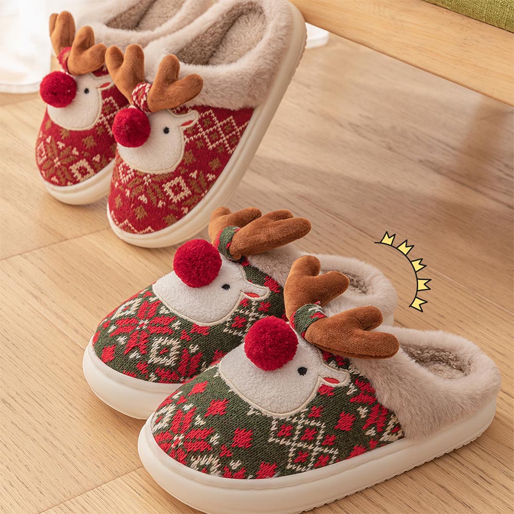 Cute Christmas Reindeer Winter Slippers | NCS