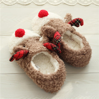 Cute Fuzzy Reindeer House Slippers | NCS