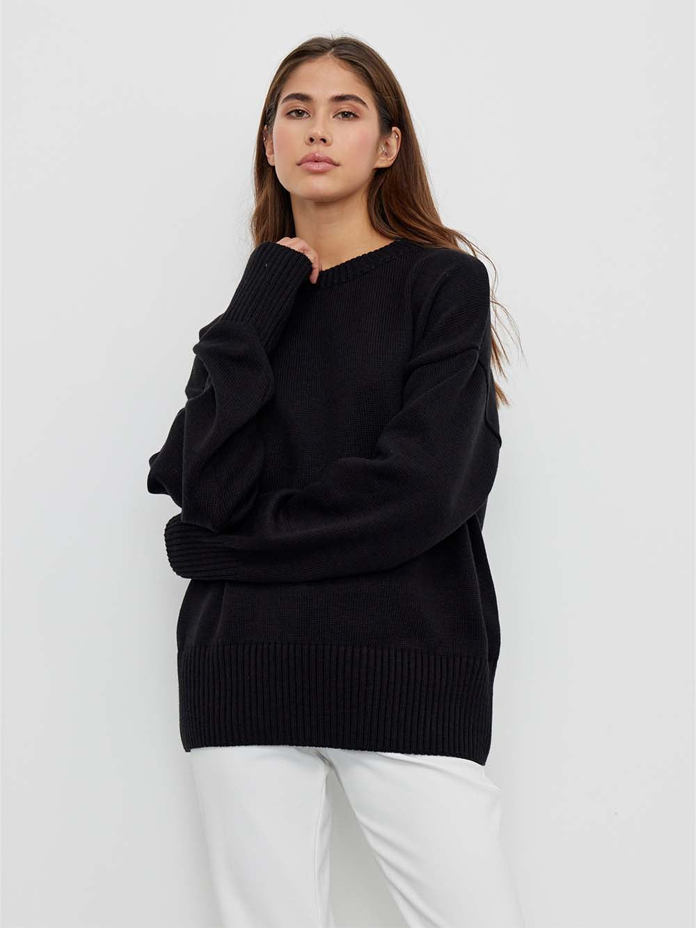 Drop-Shoulder Wide-Edges Sweater | NCS