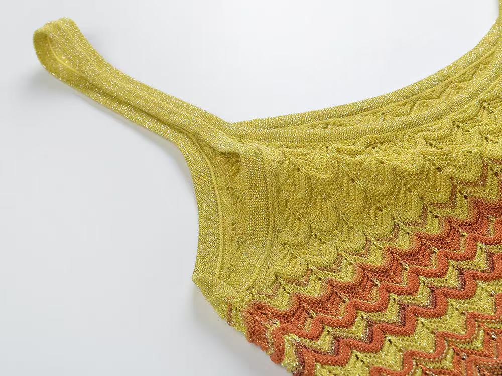 Earth Tone Striped Beach Dress