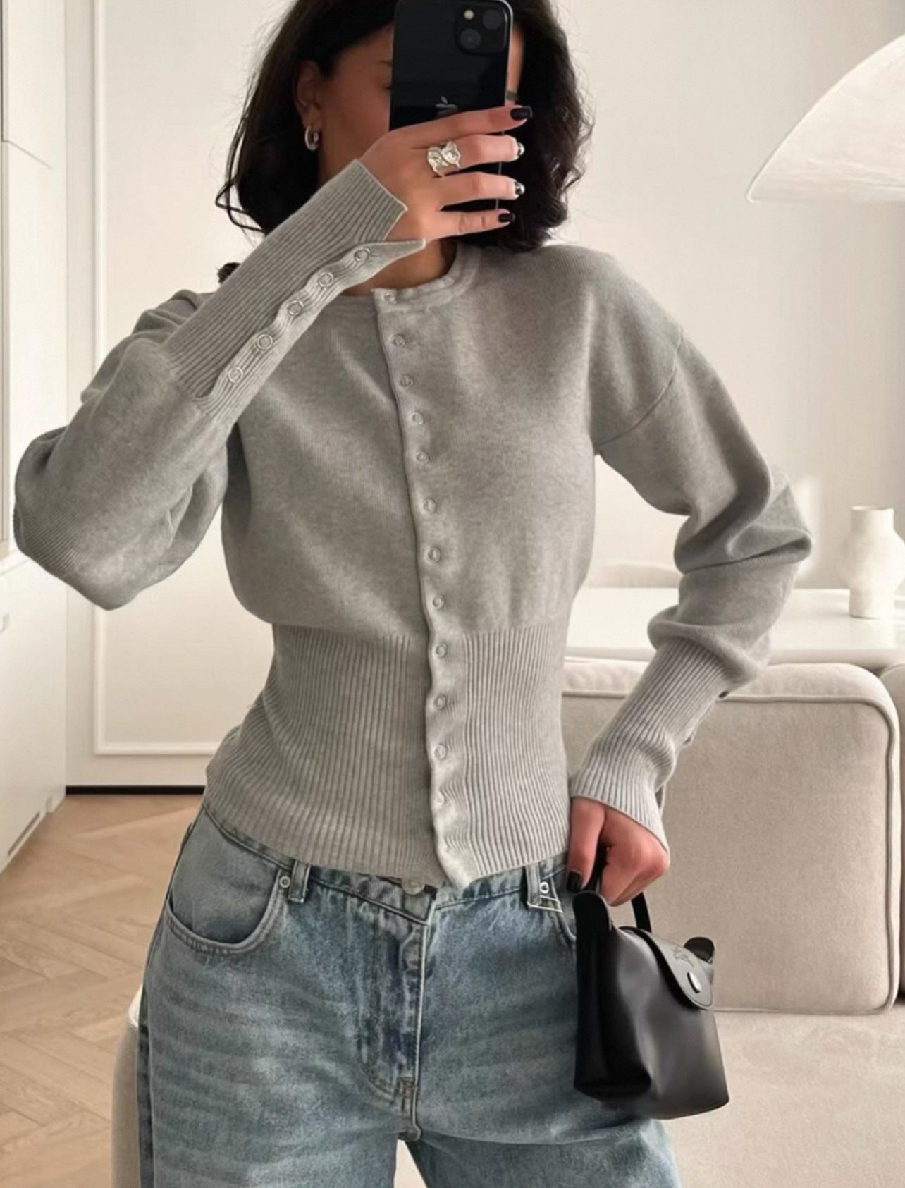 Elegant Waist-cinching Cardigan