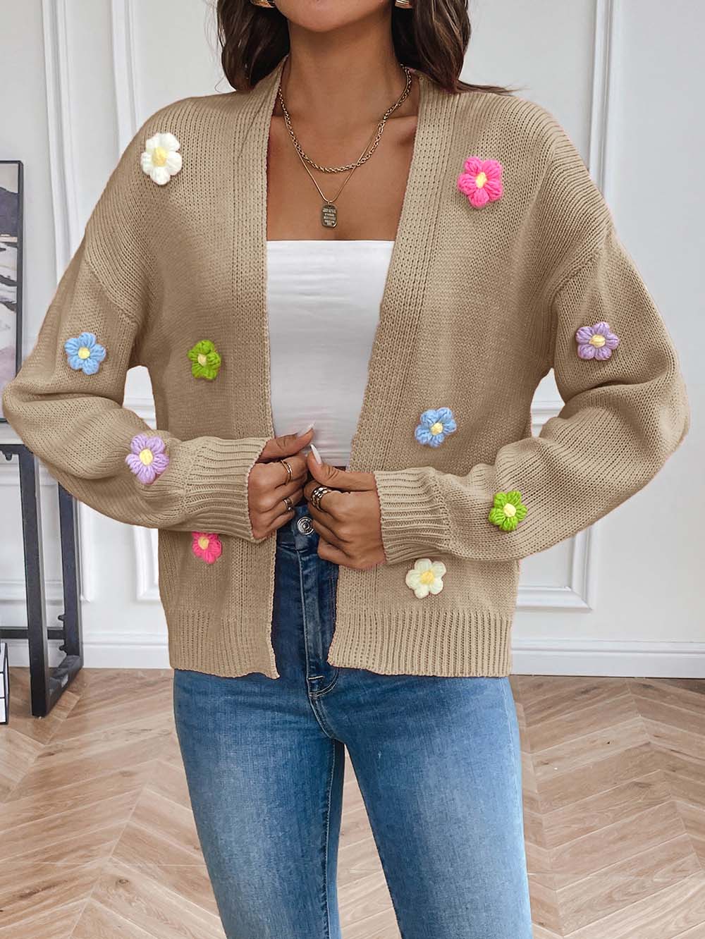 Handmade Crochet Floral Sweet Cardigan Sweater | NCS