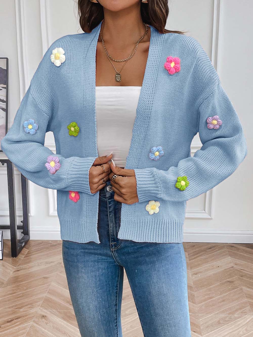 Handmade Crochet Floral Sweet Cardigan Sweater | NCS