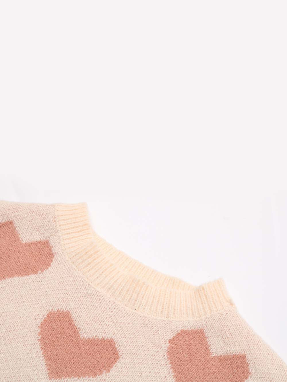 Heart Pattern Drop Shoulder Sweater | NCS