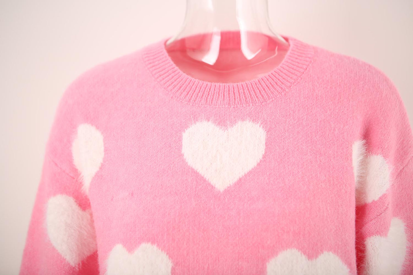 Heart Print Valentine's Day Crew Neck Sweater | NCS