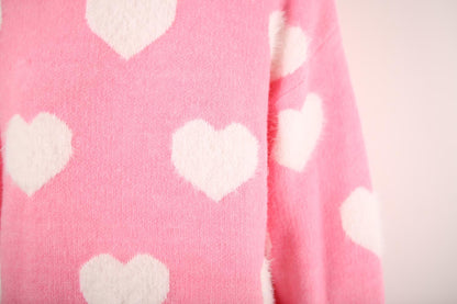 Heart Print Valentine's Day Crew Neck Sweater | NCS